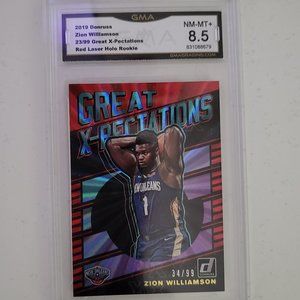 2019 Donruss Zion Williamson Great X-Pectations Red Holo Laser Rookie